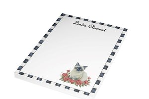 Siamese Cat Stationery Set Personalized Notecards Watercolor Art