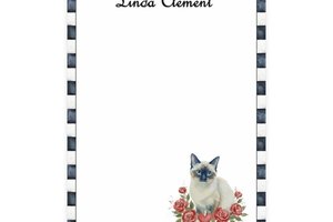 Siamese Cat Stationery Set Personalized Notecards Watercolor Art