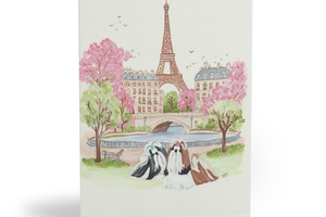 Shih Tzu "Date in Paris" PRINTS / NOTECARDS SET Paintings