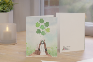 Shih Tzu "Good Luck" NOTECARDS Set from Original Artwork All Occasion Greeting Cards