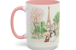 Shih Tzu Spring in Paris Mug from Original Artwork