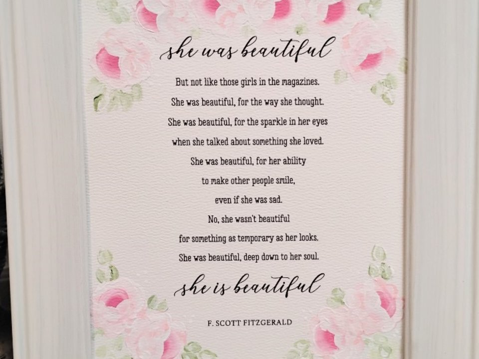 Hand Painted Pink Roses Beautiful Quote Original or Print