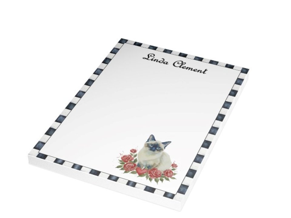 Siamese Cat Stationery Set Personalized Notecards Watercolor Art