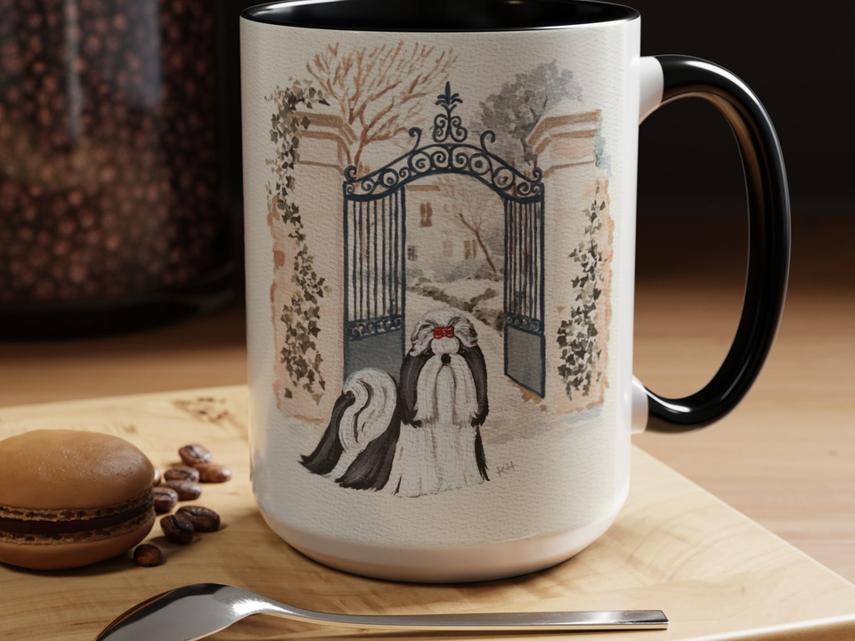 Shih Tzu Winter Elegance Mug Original Art