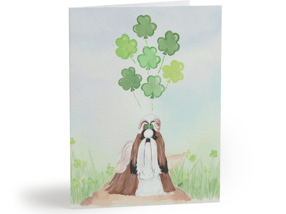 Shih Tzu "Good Luck" NOTECARDS Set from Original Artwork All Occasion Greeting Cards