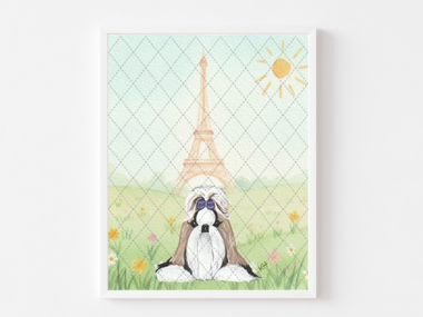 Shih Tzu Sunny Day Art PRINT / NOTECARDS SET Painting