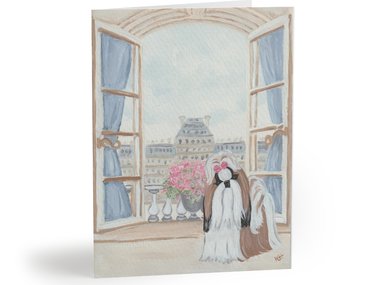 Shih Tzu Paris Balcony PRINTS / NOTECARDS SET Paintings